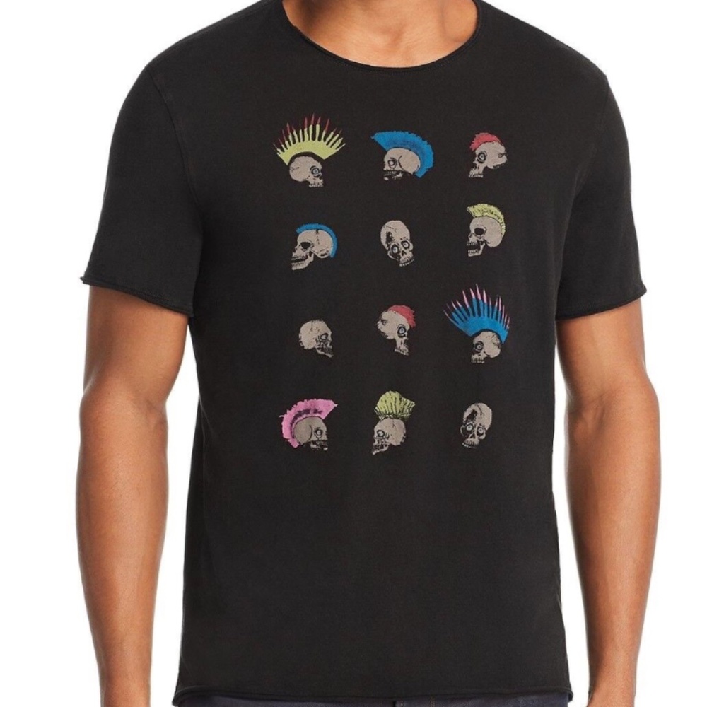 RARE John Varvatos Men's Skull Hawks Graphic T-Shirt size M